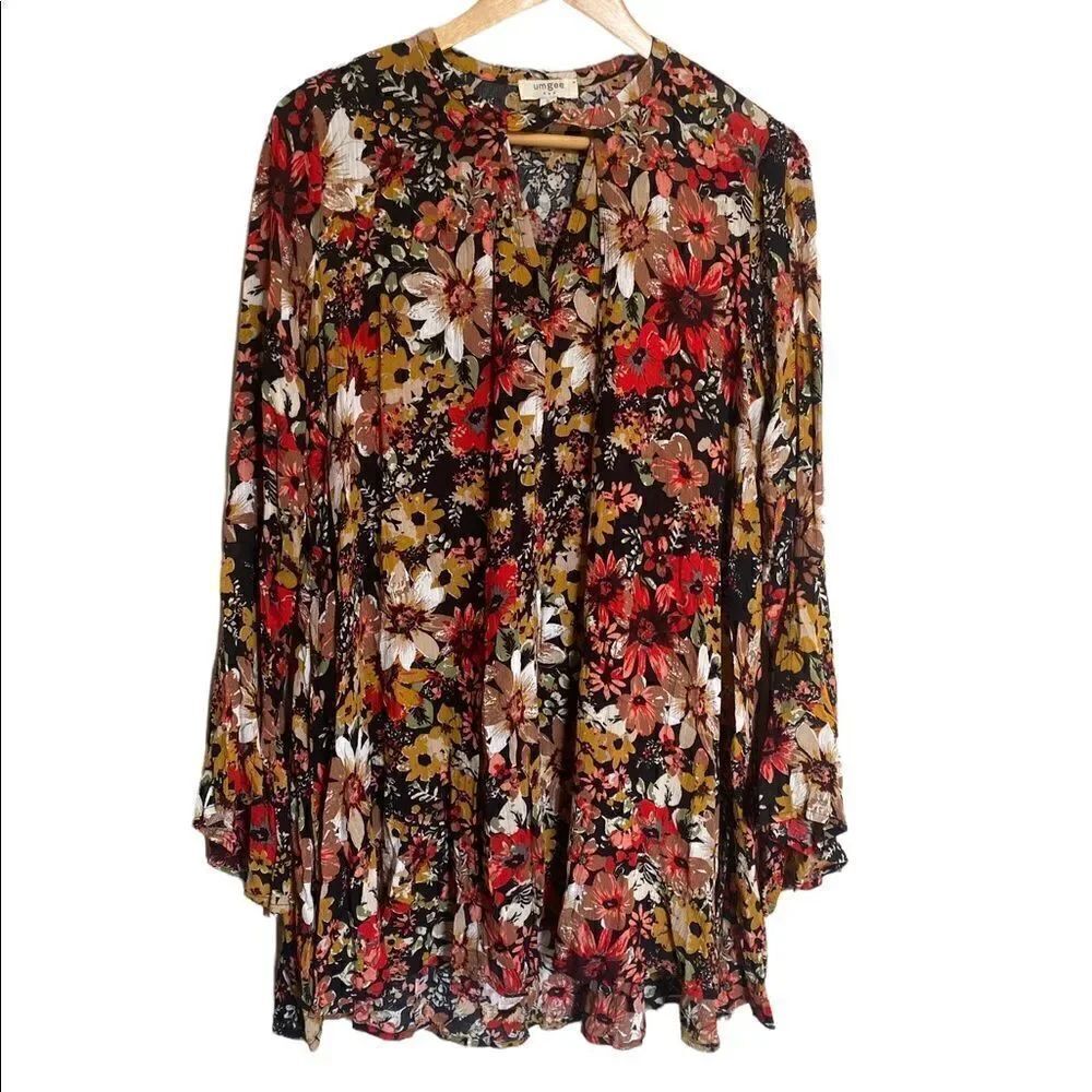 UMGEEβLongβBellΒ SleevedβFloralβDressβSizeβSmall